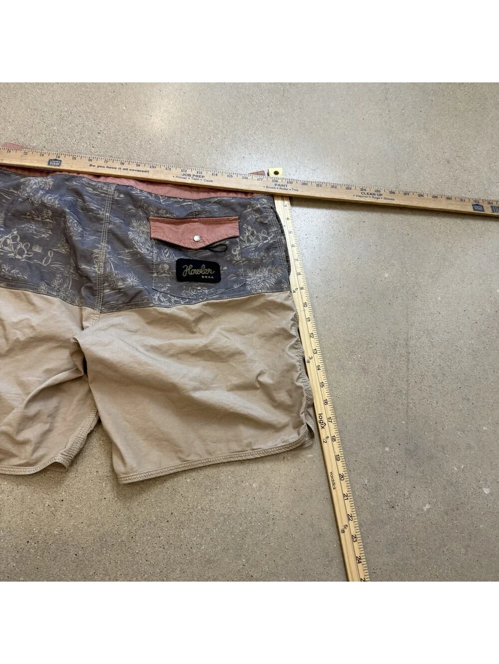 Howler Bros Board Shorts Mens 34 Gray Drawstring Pockets Surf Swim Trunks